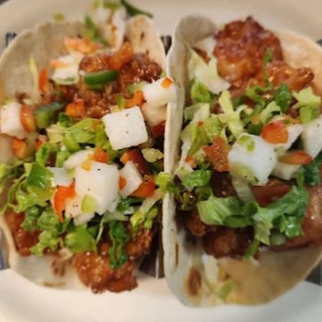 Mambo Shrimp Tacos.