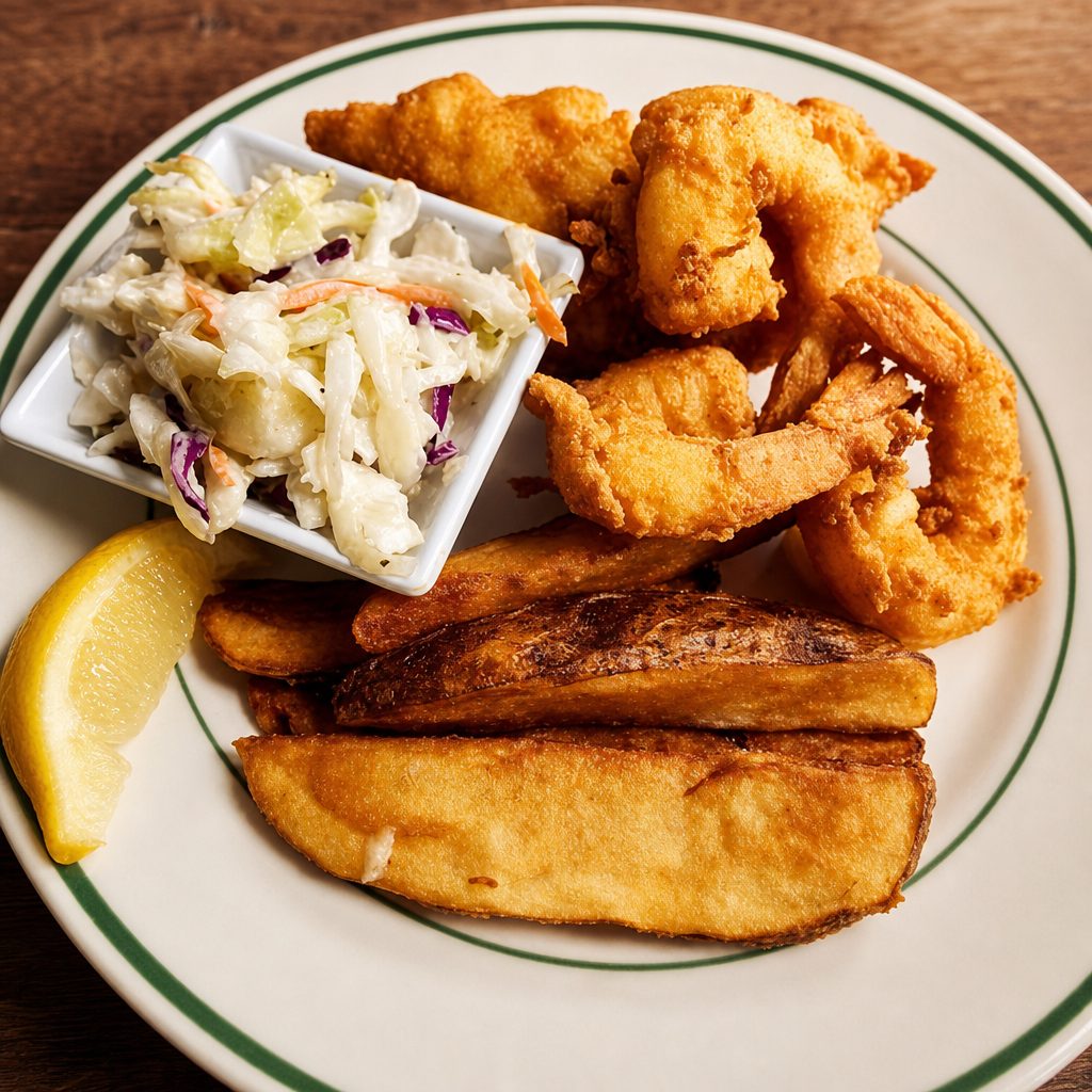 Grouper & Shrimp Basket.